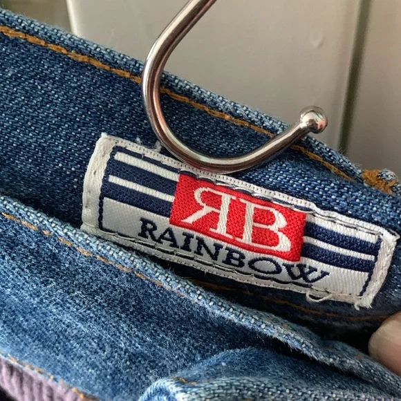 Rainbow Colorful Patchwork jeans vintage sz 6 euc - Picture 4 of 12